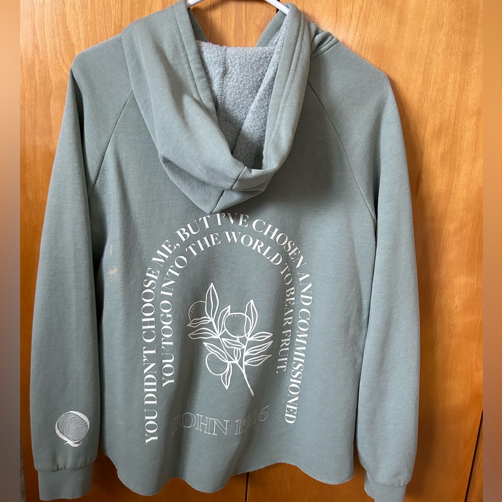 Sage Green Zip-Up Hoodie
